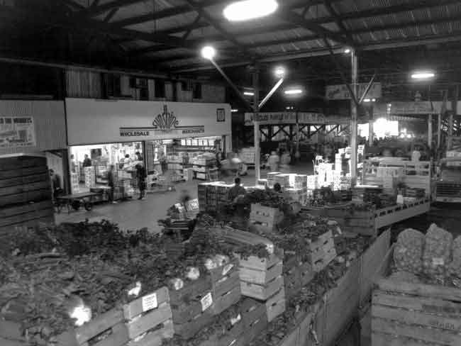 An undated photo taken inside the East End Market.