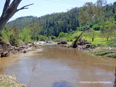 The River Torrens below the Sixth Creek junction,  Gorge Rd., Castambul, SA.