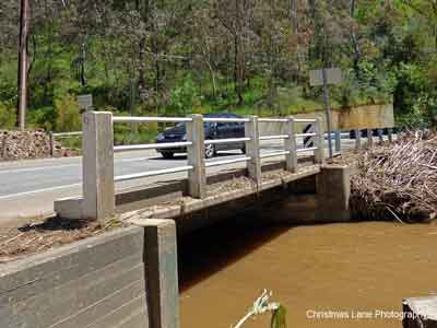 Sixth Creek, flowing into the River Torrens under the Sixth Creek Bridge, 
Gorge Rd., Castambul, SA.